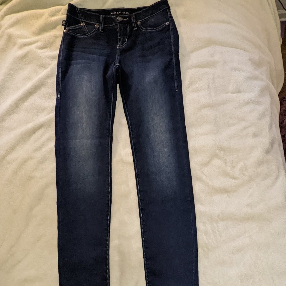 WOMEN'S PANTS JEANS Rock & Republic 4 M Medium Kashmiere Dark Blue